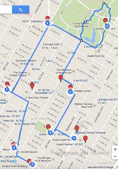 Walking Midtown Manhattan Map
